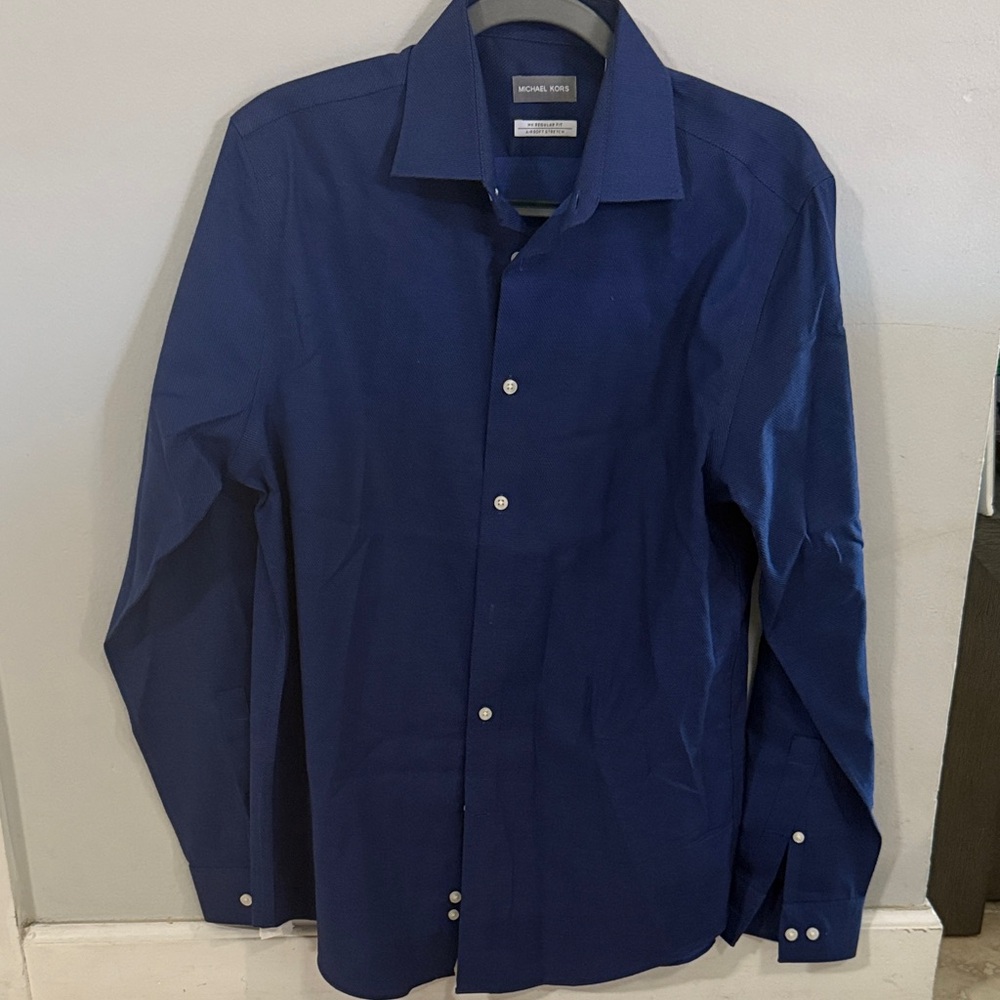 Michael Kors Men's Deep Blue Dress Shirt